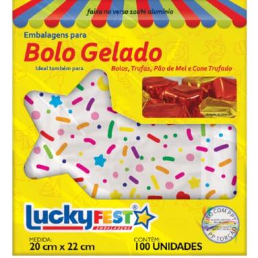 Imagem de 200 Uni Embalagem Para Bolo Gelado Trufas Pão de Mel Cones LuckyFest (Pink) (Confest Branco)