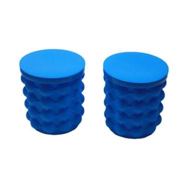 Imagem de Forma De Gelo Grande De Silicone 2 Em 1 Bandejas De Gelo Balde De Gelo