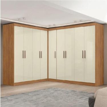 Imagem de Quarto Modulado De Canto Madrid Com 9 Portas Maxel - MAXEL MÓVEIS