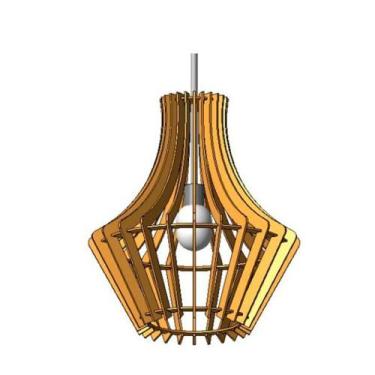 Imagem de Luminária Teto Tipo Pendente Barolo Mdf - Completa Mdf Cru - LENOBRE, 