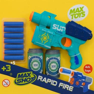 Imagem de Pistola Max Ark Toys com 10 Dardos + 3 Alvos Infantil Tiro 4374