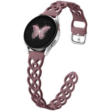 Imagem de DaQin Pulseiras de silicone de substituição para Samsung Galaxy Watch 7 6 5 4 mm e 44 mm/Watch 6/4 Classic de 43 mm, 47 mm, 42 mm e 46 mm/5 Pro, pulseira de silicone de 20 mm para Samsung Watch