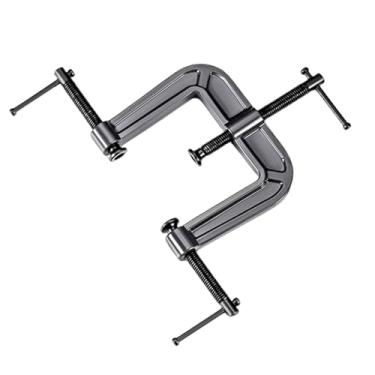 Imagem de Stgfyxgs Grampo de fixação de borda de 3 vias, dispositivo de fixação de ferramentas manuais para gaveta, artesanato em madeira preta, grampo de marcenaria