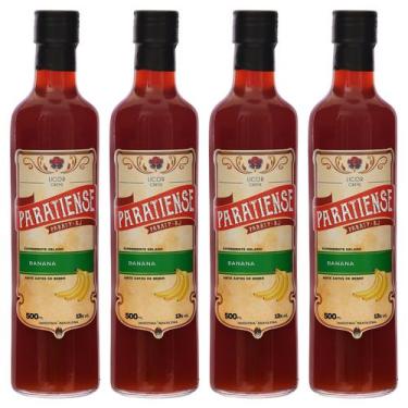 Imagem de Kit 4 Licores Banana Paratiense 500 ml Barato Casamento Creme Sabores 