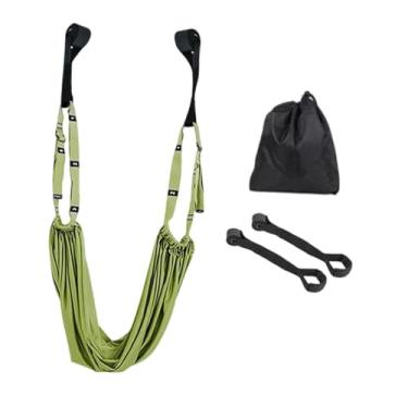 Imagem de simhoa Correia elástica para pernas com âncoras de porta, corda elástica para ioga, equipamento de alongamento para ioga, academia doméstica e dança, Verde