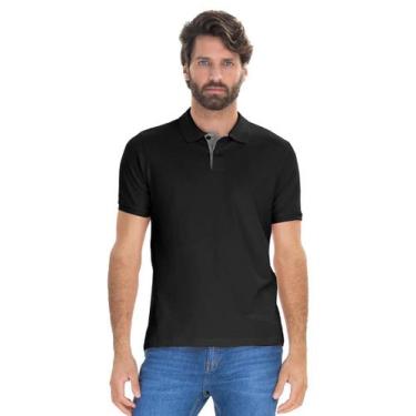 Imagem de Camisa Polo Manga Curta Masculina 007001001 Slim Ogochi Preta, P, Pret
