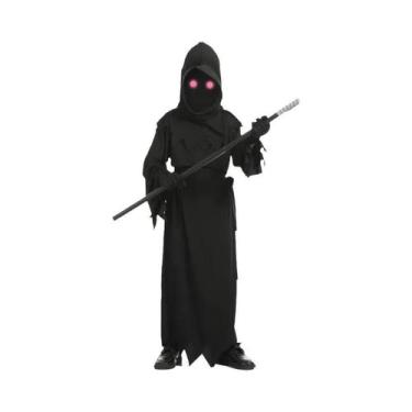 Imagem de Fantasia Infantil de Halloween - Cosplay Grim Reaper com Olhos Vermelh