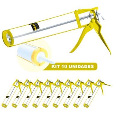 Imagem de Kit 10 Aplicador Silicone 9" Reforçado 23Cm PU Alta Pressão  - Tradest