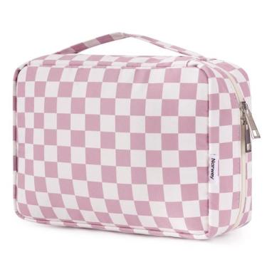 Imagem de Bolsa de higiene pessoal de viagem Narwey Small para mulheres, rosa em