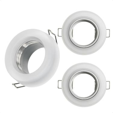 Imagem de Kit 3 Spot Taschibra Redondo Embutir Vidro Jateado SP23 Mr16 Bivolt