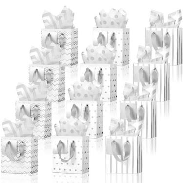 Imagem de Conjunto de embrulho de presente Tenare Metallic Bags com papel de sed