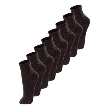 Imagem de Kit com 8 Pares de Meias Infantil Cano Médio Lupo 2727-088, Preto, 24-