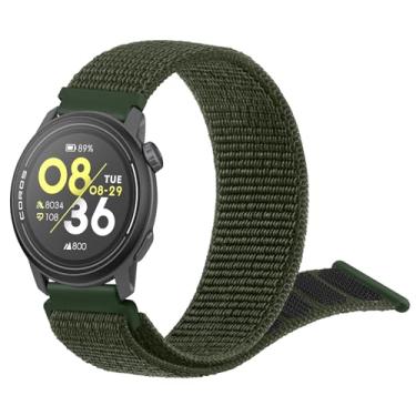Imagem de Pulseiras de nylon compatíveis com COROS PACE 3 / PACE Pro/APEX 2 Pro/APEX Pro/APEX 46 mm, pulseira de substituição esportiva macia de 22 mm para relógio Coros Pace 3 (verde militar)