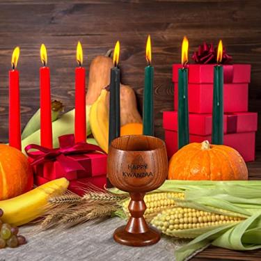 Imagem de Cup Wooden Kwanzaa Unity Cup Jujube Chalice Goblet Happy Kwanzaa Wood Drinking Cup Wood Wine Glass for Kwanzaa Libations Kwanzaa Ceremony Celebrating Communion Water Coffee, 5 oz