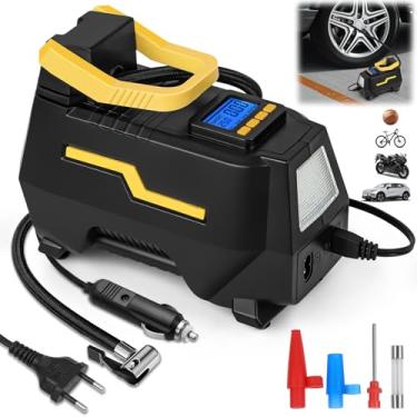 Imagem de Gavzrt Compressor de Ar Automotivo, Compressor Ar Automotivo 12V ou 110 V/220 V, Car Home Dual-use com Bomba de Inflação Leve, Mini Compressor de Ar para Carro de Pneus com LED, 150 PSI