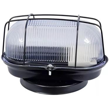 Imagem de Arandela Oval Tartaruga 60W em Ferro com Tampa Acrílica | Luminária de Parede Interna e Externa (Preto)