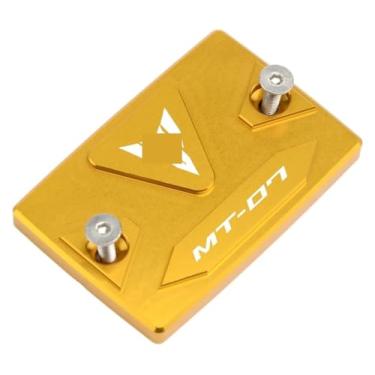 Imagem de Tampa do reservatório de fluido de freio dianteiro traseiro tampa de enchimento de óleo tampa de válvula de pneu compatível com MT07 MT-07 MT 07 FZ07 2015-2020 2021 2022 2023 (ouro dianteiro)