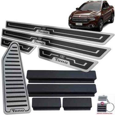 Imagem de Soleira Vinil Descanso Fiat Toro 2016 2021 Preto Alto Relevo