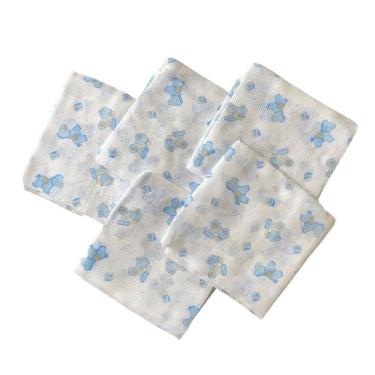 Imagem de Kit 5 Fralda De Pano Minasrey 60X60Cm Estampada Masculino