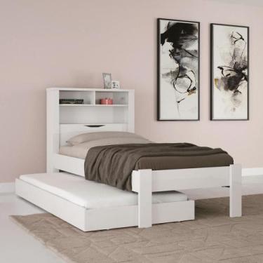 Imagem de Cama Solteiro Invicta Bicama Com Nicho Bau e Cama Auxiliar Santos Andi