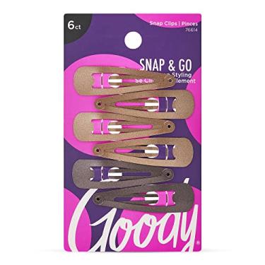 Imagem de Goody Prendedores de cabelo com contorno de metal – 6 unidades, cores sortidas morenas – basta encaixar no lugar – Adequado para todos os tipos de cabelo – Acessórios de cabelo