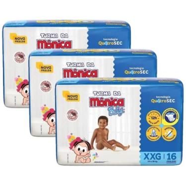 Imagem de Fralda Turma da Mônica Baby - Kit com 3 pacotes - Tam XXG - 48 Fraldas