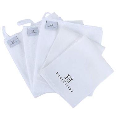 Imagem de Conjunto de tecido brilhante FootFitter! 3 panos de microfibra Ultrasoft e 2 panos de microfibra tradicionais – Melhor creme profissional para sapatos, polido, aplicadores de cera para couro brilhante