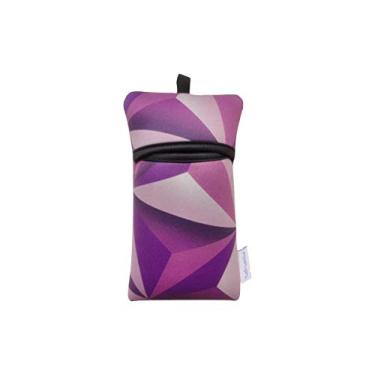 Imagem de Bolsa de neoprene para smartphone Tainada, bolsa de transporte para celular com mosquetão e cordão para iPhone 11 Pro Max, 11, XS Max, XR, Samsung Note 10, S10+, Large, Geometric Pattern Purple