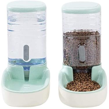 Imagem de Almofada de massagem alimentador automático para animais de estimação alimentador de alimentos e bebedouro conjunto 3,8L para cães gatos pequenos e médios animais de estimação animais 1019 (cor: cinza