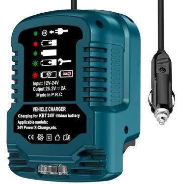 Imagem de JJXNDO Carregador de bateria de íon de lítio de 24 volts para bateria de íon de lítio Kobalt 24V Max KRC 2445-03, mini carregador de carro compacto para baterias de ferramentas elétricas sem fio