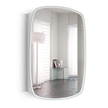 Imagem de Armários de aço inoxidável armário de armazenamento quarto pendurado na parede armário quadrado banheiro armário espelho simples, espelhos