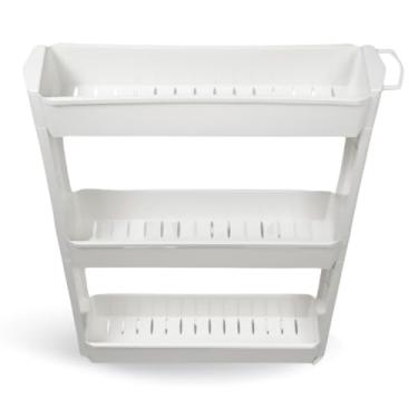 Imagem de Carrinho Multiuso, Armário Carrinho Organizador Multiuso, Aplicável A Rodinhas Banheiro Lavanderia Cozinha Quarto(Branco)