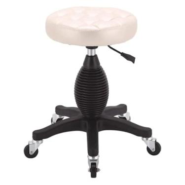 Imagem de WYUYIWH Banqueta de rodinhas com rodas com rodas para salão de beleza, hidráulica, para laboratório, guitarra, laboratório, bancada de trabalho, cadeira giratória ajustável médica