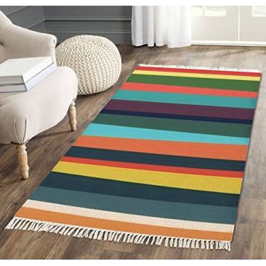 Imagem de Tapete de área com borla, abstrato, vertical, pano de fundo linear, listrado, vibrante, sem costura, com franja, tecido, tapete de chão, pátio, corredor, minimalista, decoração de casa, sala de estar