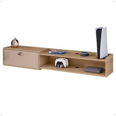 Imagem de Rack Bancada Parede Home Supremo TV 55 Polegadas Nicho Porta Puxador C