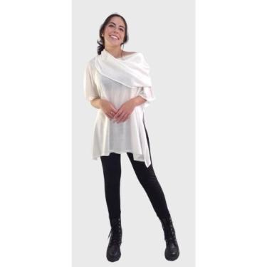 Imagem de Poncho Offwhite - Tomasini Tricot