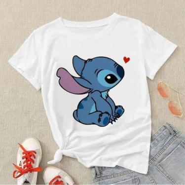 Imagem de Camiseta Lilo e Stitch tumblr fofo - Feminina - Tshirt - blusa - KOUPE