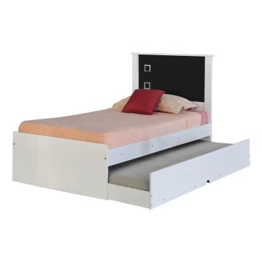 Imagem de Cama Bibox Solteiro Reino Branco/Preto - Gran Belo