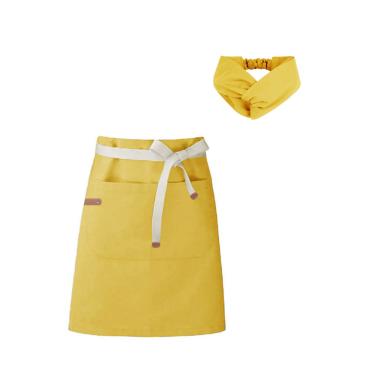 Imagem de Avental de Cintura e Faixa Chef Cozinha Festas Bar Amarelo