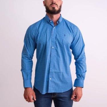 Imagem de Camisa Social Ralph L Quadriculada Azul-Masculino
