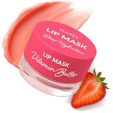Imagem de MAREE Lip Mask with Hyaluronic Acid - Overnight Butter Balm - Moisturizer for Very Dry Lips - Hidratante de Labios Care Hydration
