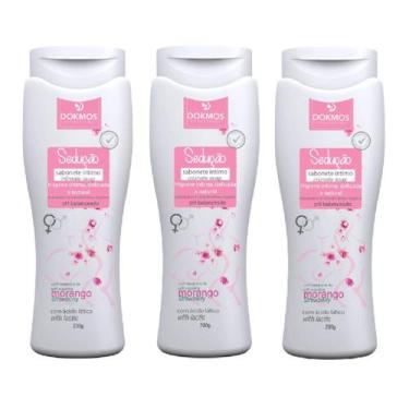 Imagem de Kit 3 Sabonete Íntimo Sedução Morango 190ml Dokmos