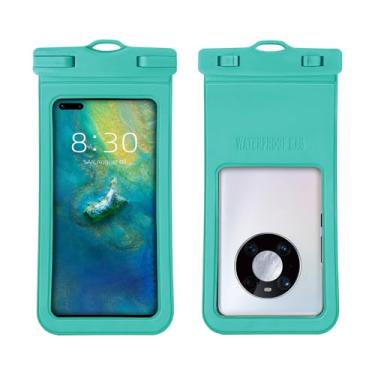 Imagem de Bolsa universal à prova d'água para celular - capa impermeável de grande capacidade para esportes ao ar livre, serve para a maioria dos smartphones (verde)