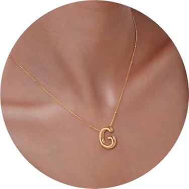 Imagem de Colar com pingente de letra inicial 3D, aço inoxidável, pingente de alfabeto personalizado para uso diário e, F, Aço inoxidável, Sem Pedra Preciosa