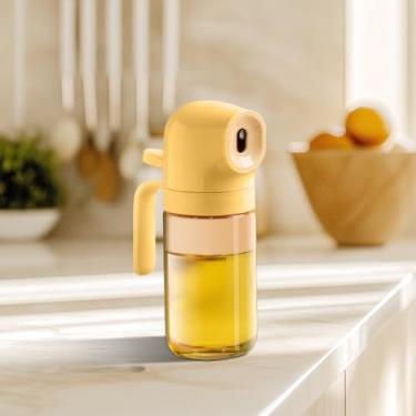 Imagem de Pulverizador de óleo para cozinhar, frasco de spray de óleo de vidro de 180 ml para cozinha, salada, fritura, churrasco amarelo