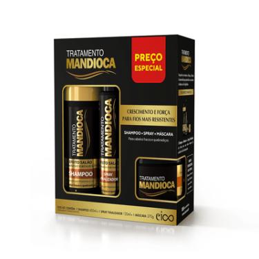 Imagem de KIT EICO TRATAMENTO + FLUIDO EFEITO SALÃO MANDIOCA 840ML