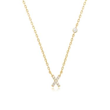 Imagem de 1 colar feminino banhado a prata, brilhante, com acabamento em diamante, joia fina, presente para mamãe, 45+5cm, Cobre, Sem Pedra Preciosa