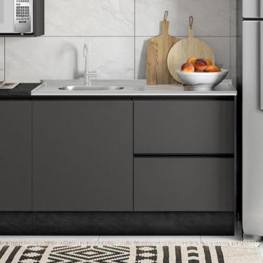 Imagem de Balcao Para Pia 1 Porta 3 Gavetas 120 Cm Etti 12551 Grafite Pln - MILA