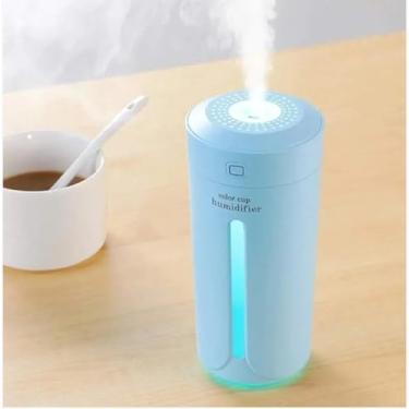 Imagem de Copo Umidificador de Ar com LED Portátil – Difusor de Aromas e Aromaterapia USB | Ambiente Fresco e Relaxante para Casa, Escritório ou Carro| Azul