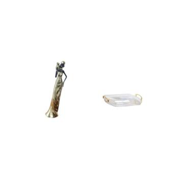 Imagem de Fenteer Escultura/Estatueta Decorativa Leve de Tribal Africana para Casa, Hotéis, Porta-Joias, Organizador de Toucador Retangular Nórdico para Sala de